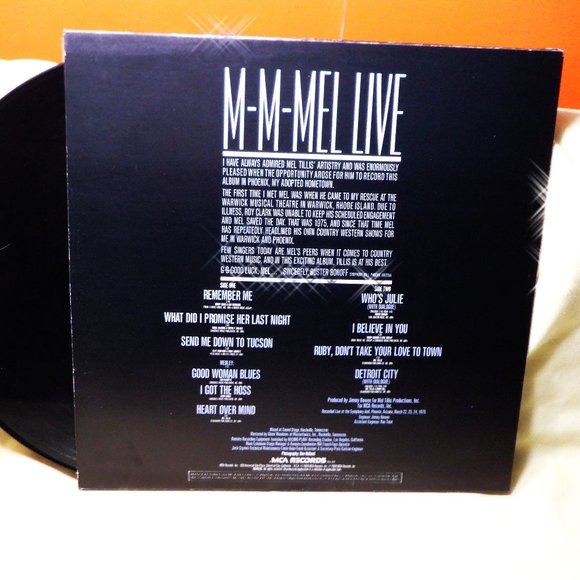 ~~~ Mel TILLIS ~~~ M-M-MEL LIVE - Picture 2 of 2